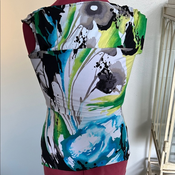 Express Multicolor Abstract Print Blouse - Picture 4 of 5
